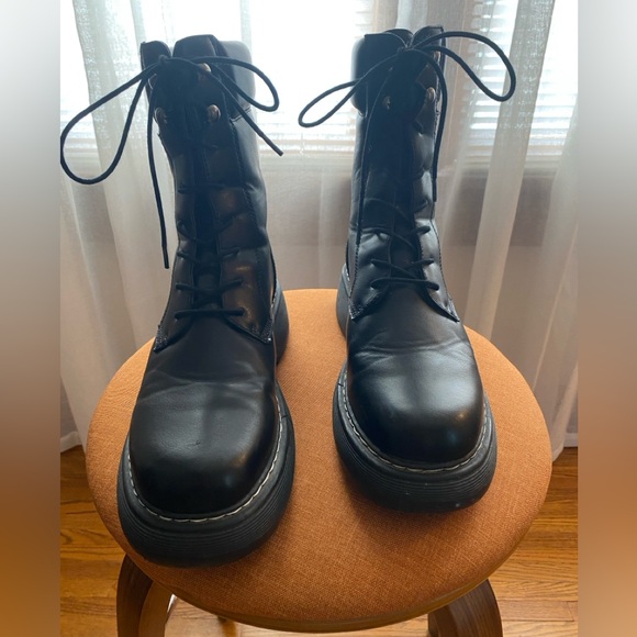 Lace-Up Platform Combat Boots, Truffle Collection, EU 40/US 9 - Picture 2 of 7
